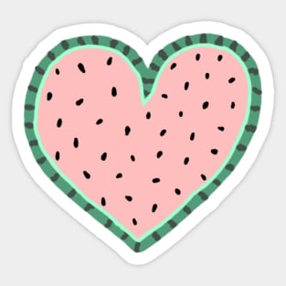 Watermelon Heart Sticker Sticker